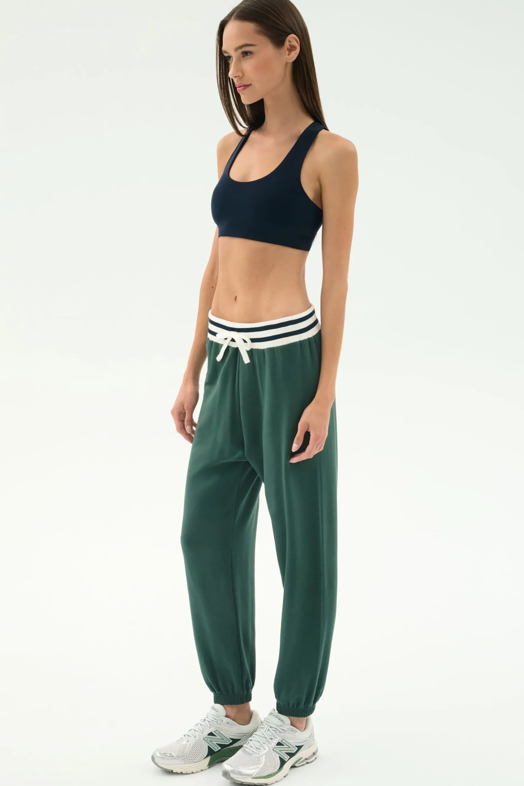 Andie Oversized Fleece Sweatpant W/ Stripe