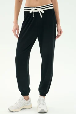 Andie Oversized Fleece Sweatpant W/ Stripe