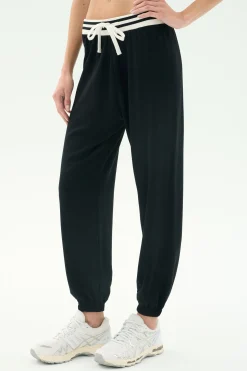 Andie Oversized Fleece Sweatpant W/ Stripe