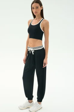 Andie Oversized Fleece Sweatpant W/ Stripe