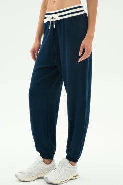 Andie Oversized Fleece Sweatpant W/ Stripe