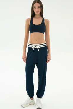 Andie Oversized Fleece Sweatpant W/ Stripe