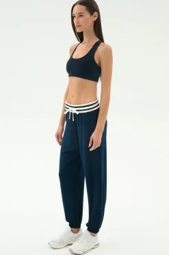 Andie Oversized Fleece Sweatpant W/ Stripe