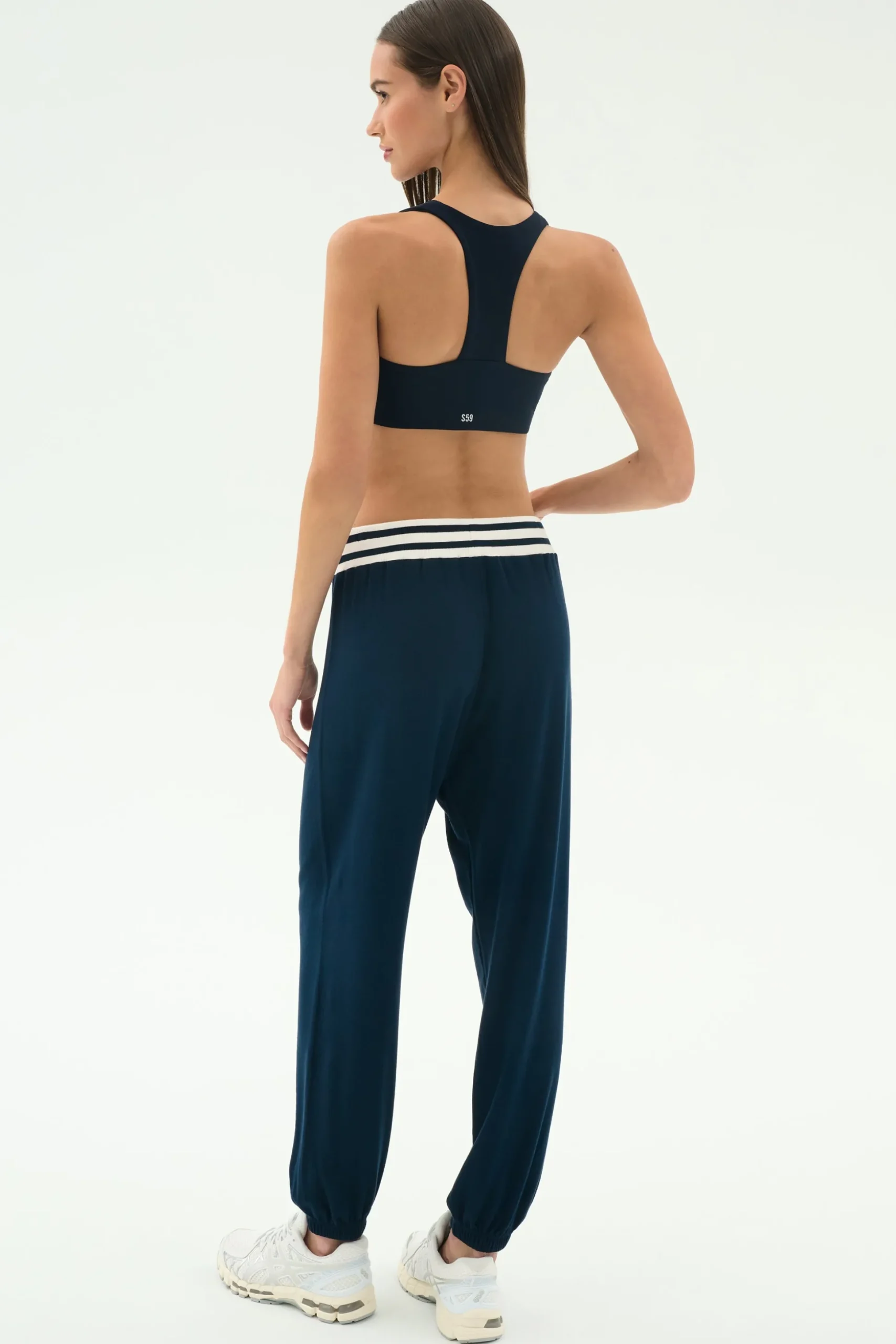 Andie Oversized Fleece Sweatpant W/ Stripe