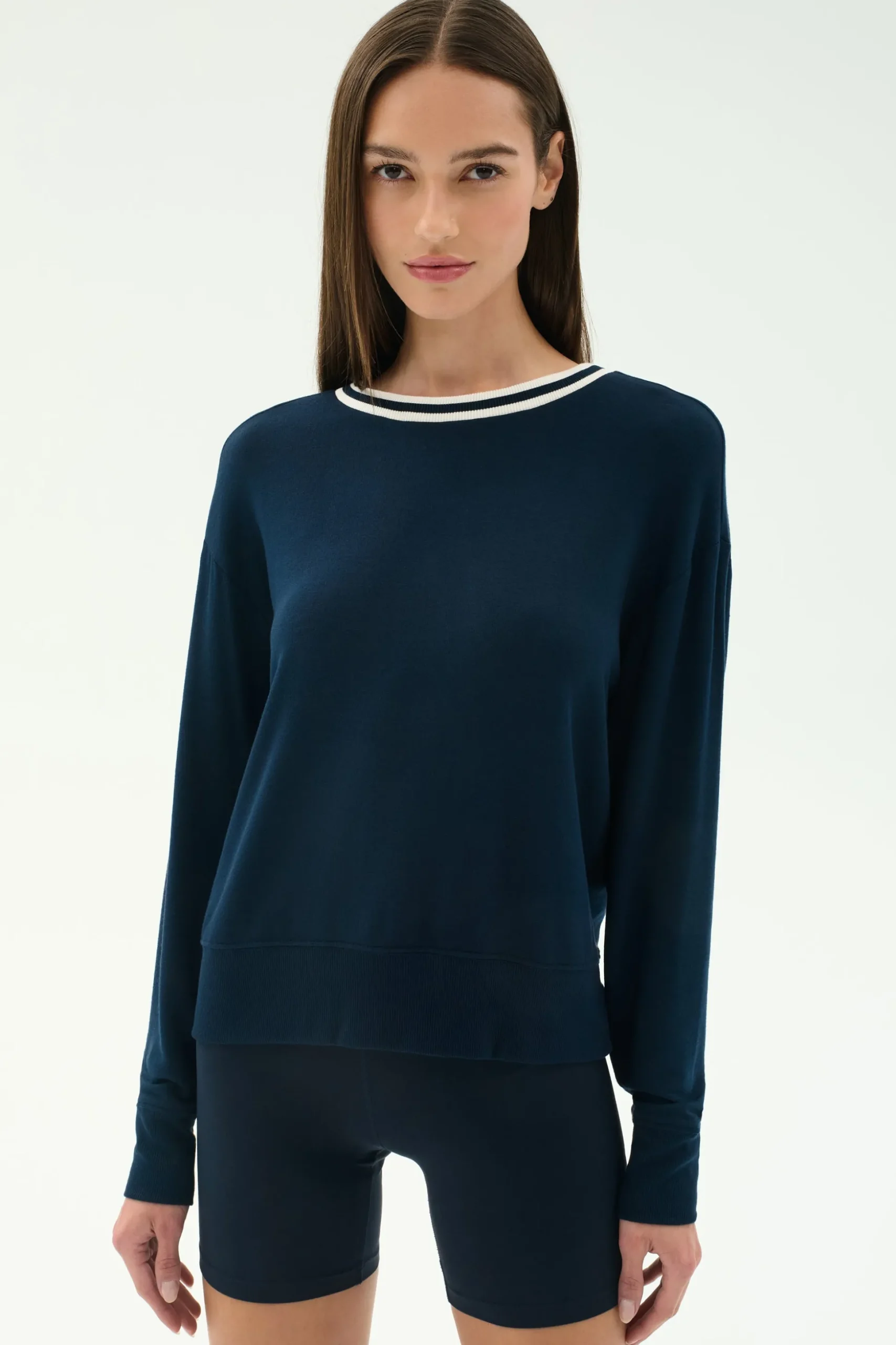Sonja Fleece Sweatshirt W/ Stripe