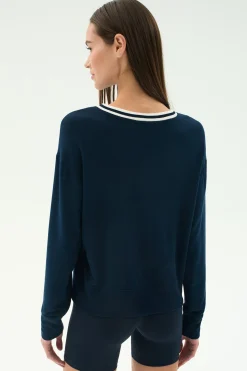 Sonja Fleece Sweatshirt W/ Stripe