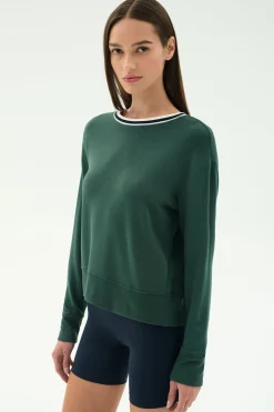 Sonja Fleece Sweatshirt W/ Stripe